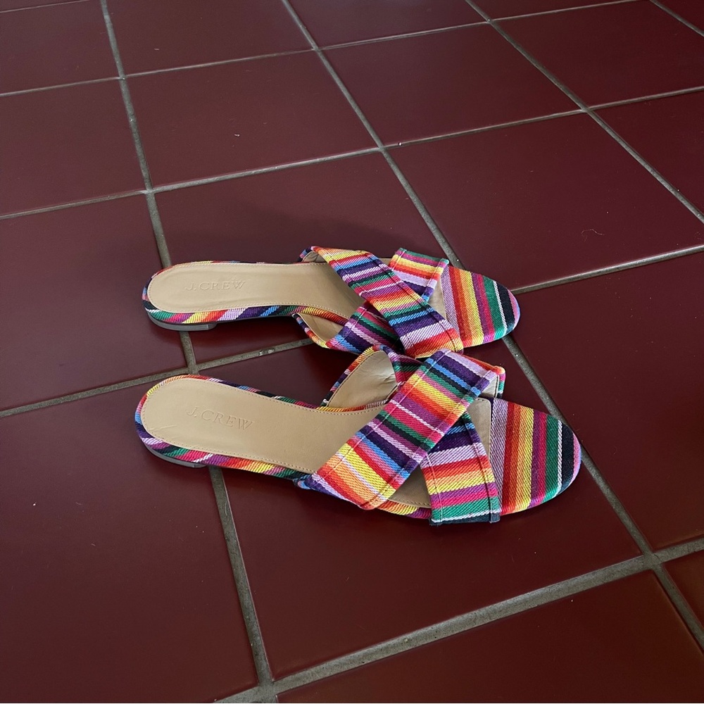 J.Crew Cora Multistripe Rainbow
Sandals size 9